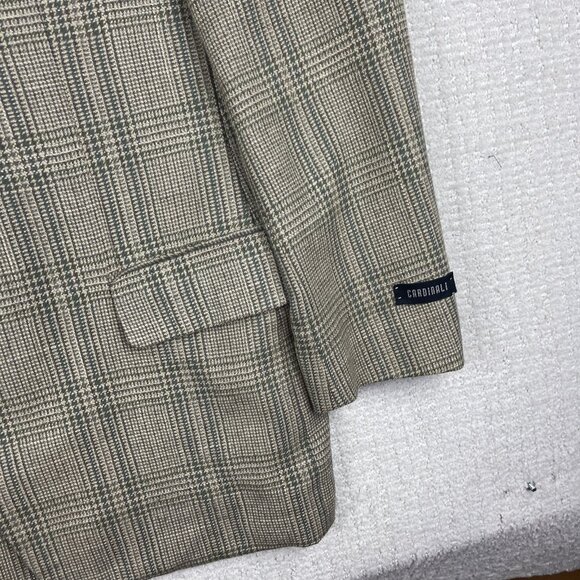 Alberto Cardinali Italy Made Wool Golden Brown Plaid Blazer Sport Coat Sz 50 - Picture 5 of 16